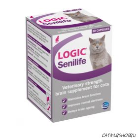 Logic Senilife Capsules 30 капсул - поддержка функций мозга для стареющих кошек - срок январь 2016 г.