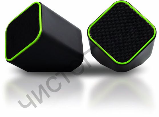Актив.колонки 2.0 SmartBuy® CUTE, мощность 6Вт, USB, черно-зеленые (SBA-2580)