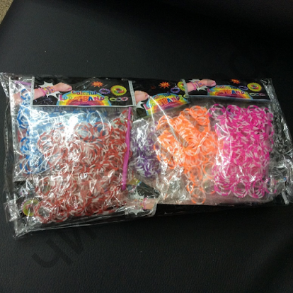 Набор резинок Rainbow Loom Bands в пакетах 200 шт. резинок ,крючок, клипсы