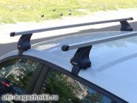 Багажник на крышу Renault Megane 3 hatchback, Атлант, прямоугольные дуги, опора Е