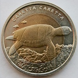 Морская черепаха 1 лира Турция 2009