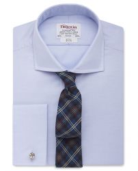 Мужская рубашка под запонки светло-сиреневая T.M.Lewin приталенная Slim Fit (53203)