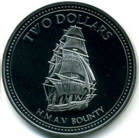 Баунти монета  Остров Питкэрн 2 доллара 2010
