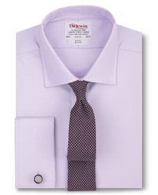 Мужская рубашка под запонки сиреневая T.M.Lewin приталенная Slim Fit (52492)