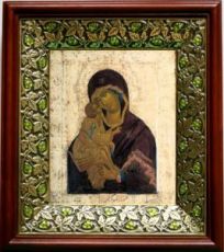 Донская икона Божьей Матери (21х24), киот со стразами