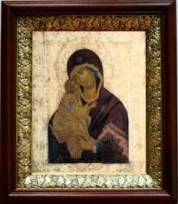 Донская икона Божьей Матери (19х22), темный киот