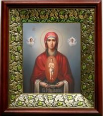 Албазинская икона Божьей Матери (21х24), киот со стразами