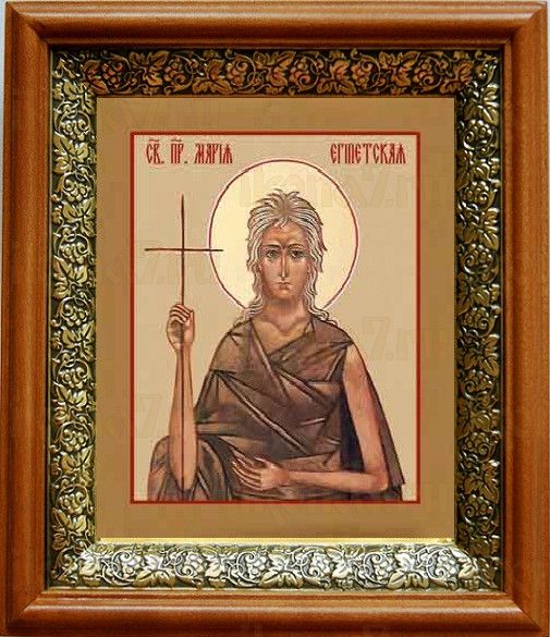 Мария Египетская (19х22), светлый киот