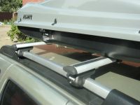 Багажник на крышу Renault Duster, Атлант, крыловидные дуги на рейлинги