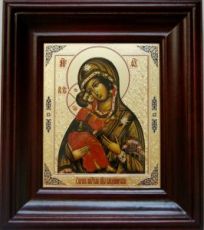 Владимирская икона Божьей Матери (21х24), простой киот