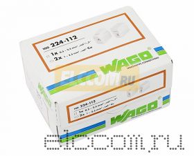 224-112 Клемма для осветительного оборудования (1,0-2,5)X2/ (0,5-2,5)мм2 100шт/уп. WAGO