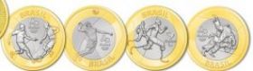 Олимпиада в Рио де Жанейро-2016 Набор из 4 монет 1 реал  2015 Бразилия (3 серия)