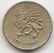 Дракон 1 фунт Великобритания 2000