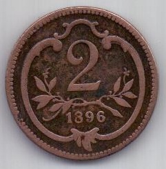 2 геллера 1896 г. Австрия