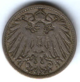 10 пфеннигов 1901 г. F Германия