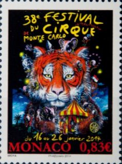 Почтовая открытка Monaco - 38 Festival du cirque