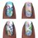 Слайдер-дизайн для ногтей Роспись Цветочные Узоры с птичкой, френч, пример