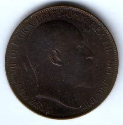 1 пенни 1902 г. XF Великобритания