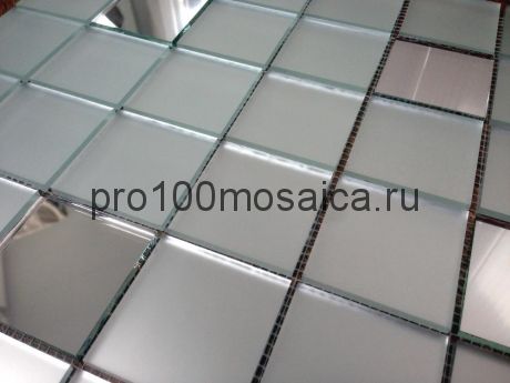 MS50 Серебро матовое+серебро. Мозаика зеркальная серия PERLA, 310*310 мм (VIVERE)