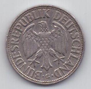 1 марка 1954 г. G. Германия