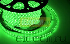 LED лента Neon-Night, герметичная в силиконовой оболочке, 220V, 13*8 мм, IP65, SMD 5050, 60 диодов/метр, цвет светодиодов зеленый, бухта 50 метров