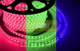 LED лента Neon-Night, герметичная в силиконовой оболочке, 220V, 13*8 мм, IP65, SMD 5050, 60 диодов/метр, цвет светодиодов RGB, бухта 50 метров