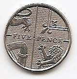 5  новых пенсов (Регулярный выпуск) Великобритания 2008