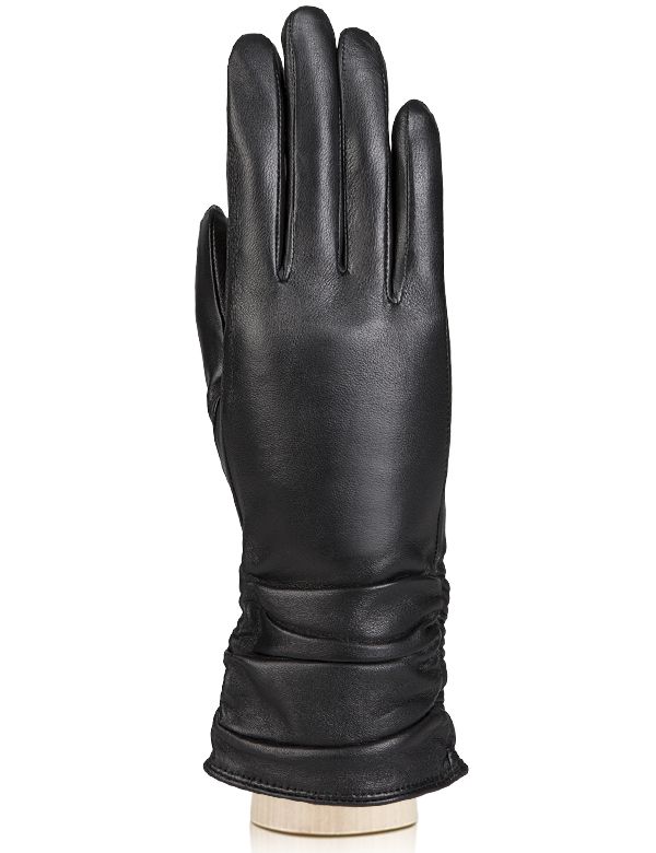 Кожаные перчатки со сборкой на манжете LABBRA GR01-00009345