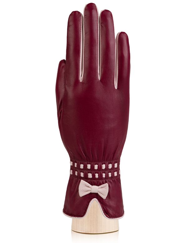 Кожаные перчатки с элегантным бантиком LABBRA GR01-00009420