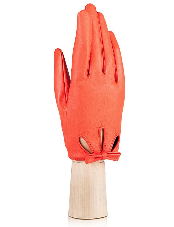 Кожаные перчатки с разрезами и бантиком ELEGANZZA GR01-00014251