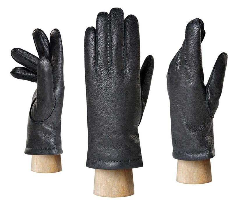 Черные кожаные перчатки ELEGANZZA GR00111749