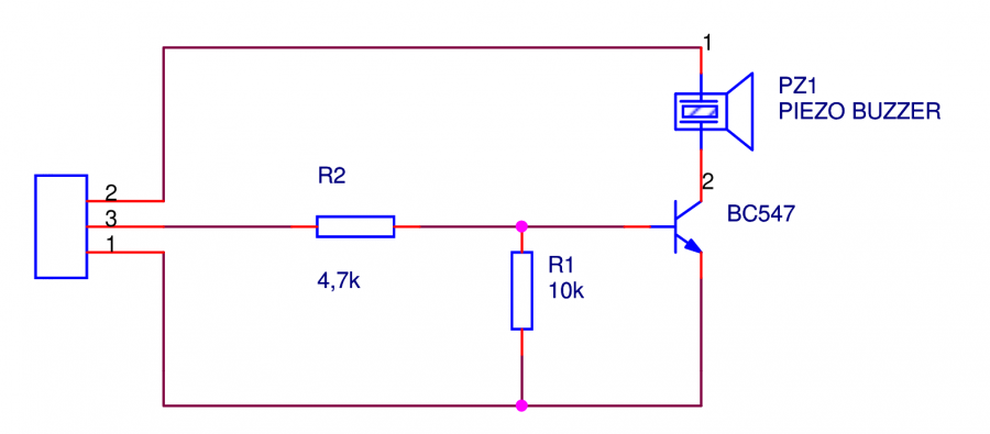 Подключение пьезоизлучателя схема