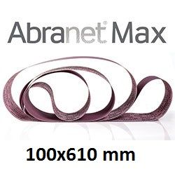 Лента шлифовальная ABRANET MAX 100x610mm P80 T-Joint, 10/Pack