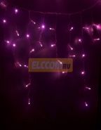 Гирлянда Айсикл (бахрома) светодиодный, 4,8 х 0,6 м, прозрачный провод, 220В, диоды розовые, NEON-NIGHT