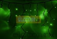 Гирлянда Айсикл (бахрома) светодиодный, 4,0х0,6м, черный провод "КАУЧУК", 220В, диоды зеленые, NEON-NIGHT