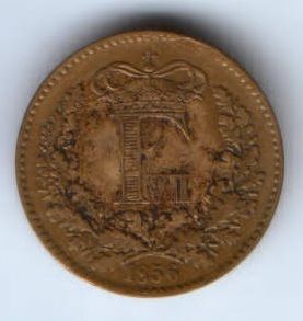 1 скиллинг 1856 г. Дания