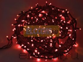 Гирлянда "Твинкл Лайт" 20 м, 240 диодов, цвет красный, черный провод "каучук", Neon-Night