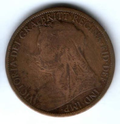 1 пенни 1900 г. Великобритания