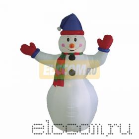 3D фигура надувная "Снеговик с шарфом", размер 180 см, внутренняя подсветка 2 лампы, компрессор с адаптером 12В, IP 44 NEON-NIGHT
