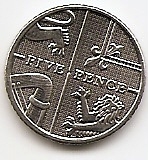 5  новых пенсов (Регулярный выпуск) Великобритания 2012