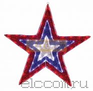 Фигура "Звезда" бархатная, размеры 91 см (129 светодиод красный+голубой+белый цвета)