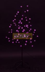 Дерево комнатное "Сакура", коричневый цвет ствола и веток, высота 1.2 метра, 80 светодиодов розового цвета, трансформатор IP44 NEON-NIGHT