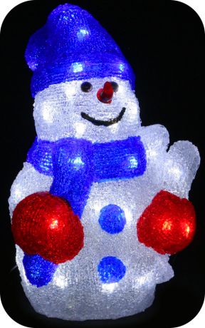 Фигура "Снеговик в шапочке", 30см