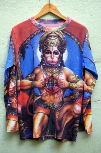 Мужская футболка с Хануманом, длинный рукав (отправка из Индии)