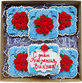 Сладкие подарки на день рождения Наборы пряников "Миллион алых роз"