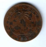 1 цент 1906 г. Либерия