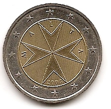 2 евро  Мальта  2008  регулярная UNC