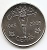 60 лет Победы во Второй Мировой войне 5 центов Канада 2005