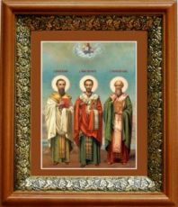 Собор трех святителей (19х22), светлый киот