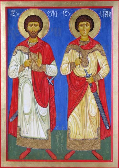 Икона Давид и Константин Арагветские (рукописная)